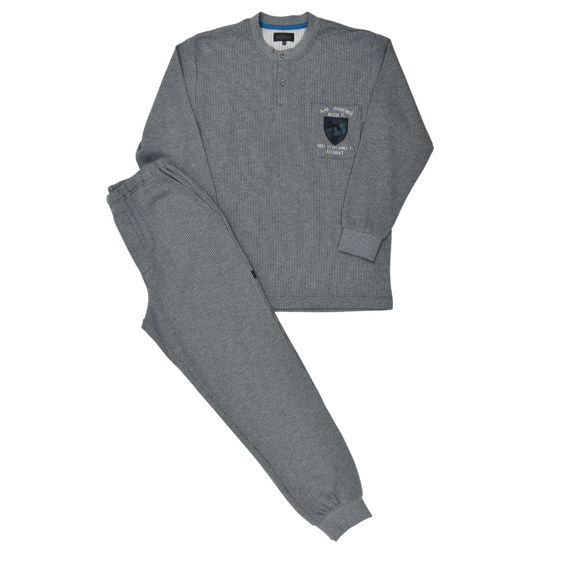 アダバット リラックスウェア　アンダーウェア adabat RELAX WEAR / UNDER WEAR 長袖ヘンリーネックパジャマ （チャコール） チャコール