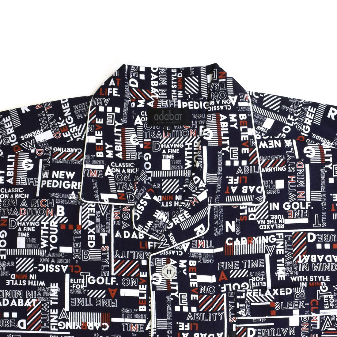 Adabat Relax Wear Underwear adabat RELAX WEAR / UNDER WEAR Long Sleeve Fabric Tailored Collar Pajamas