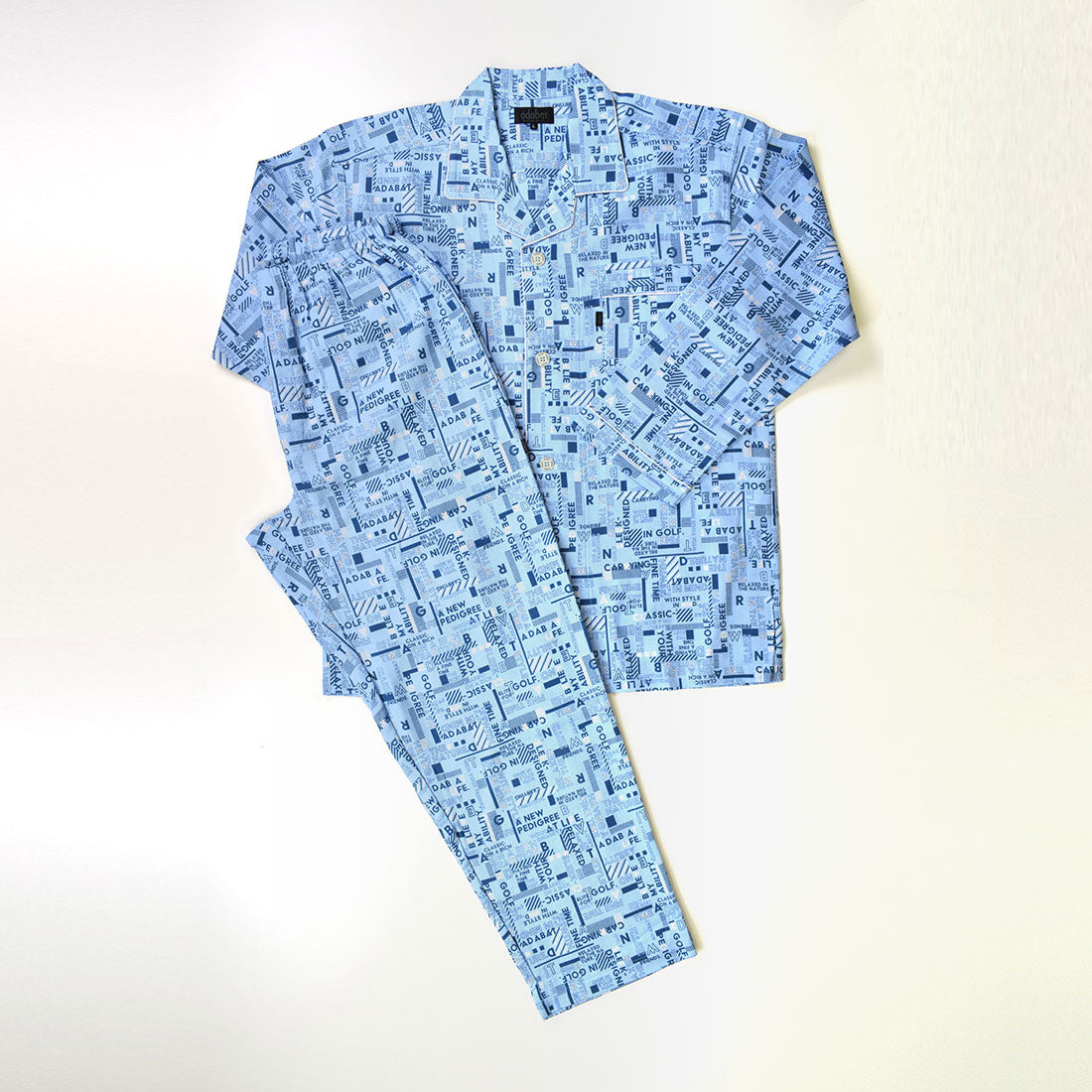 Adabat Relax Wear Underwear adabat RELAX WEAR / UNDER WEAR Long Sleeve Fabric Tailored Collar Pajamas