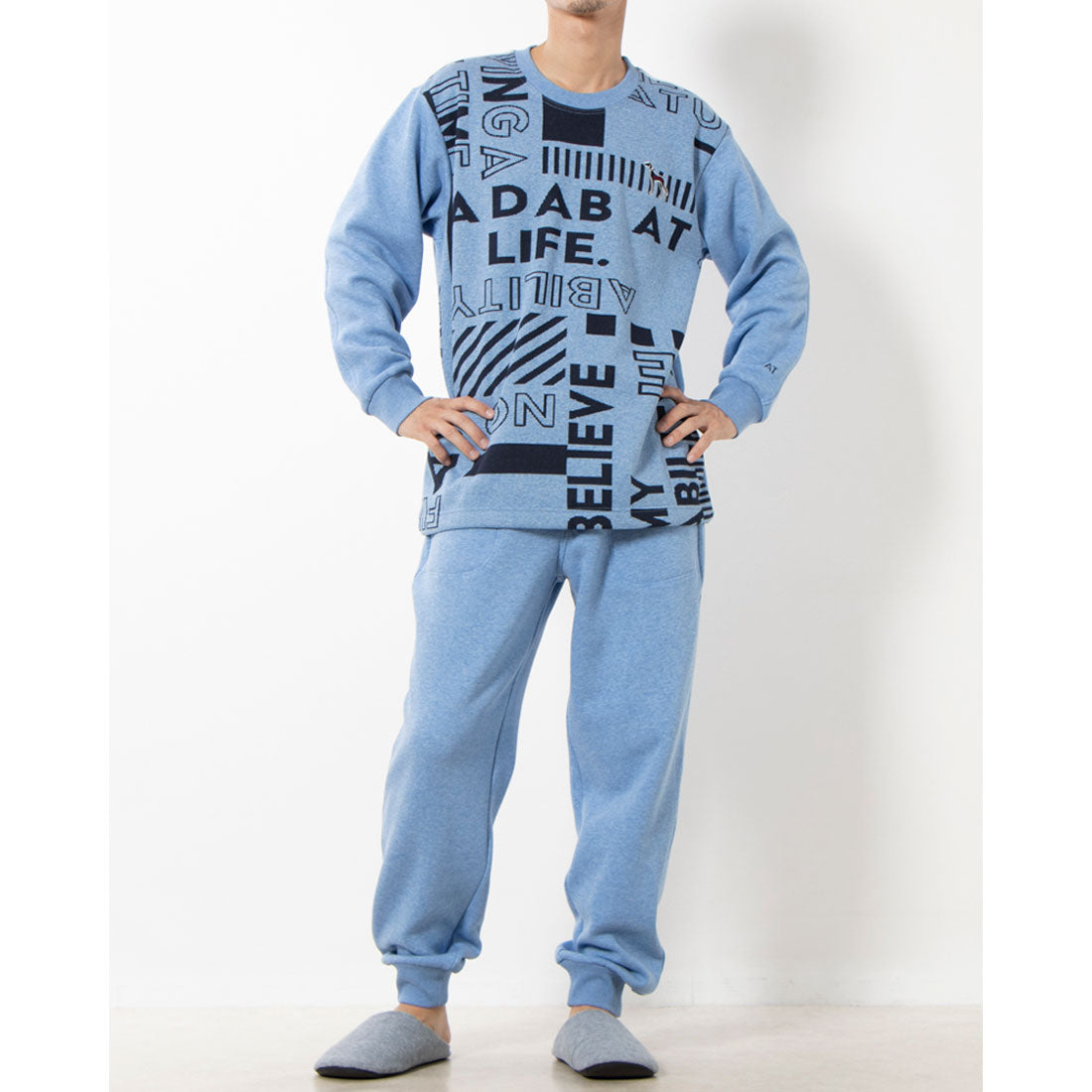 adabat RELAX WEAR / UNDER WEAR Long-sleeved crew neck pajamas