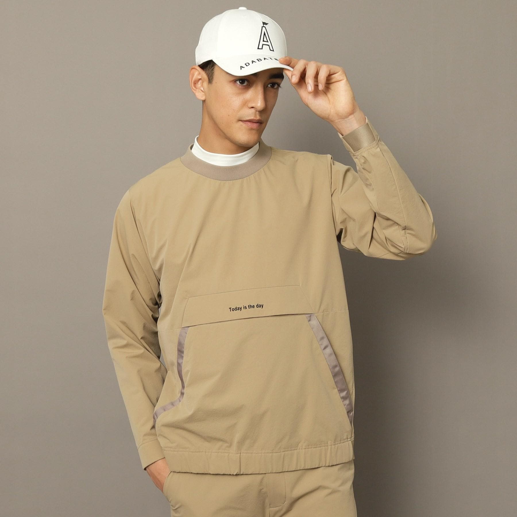 アダバット ストリーム ADABAT STREAM 撥水加工 テックスブリッドストレッチ プルオーバー （ピンクベージュ(053)） ピンクベージュ(053)