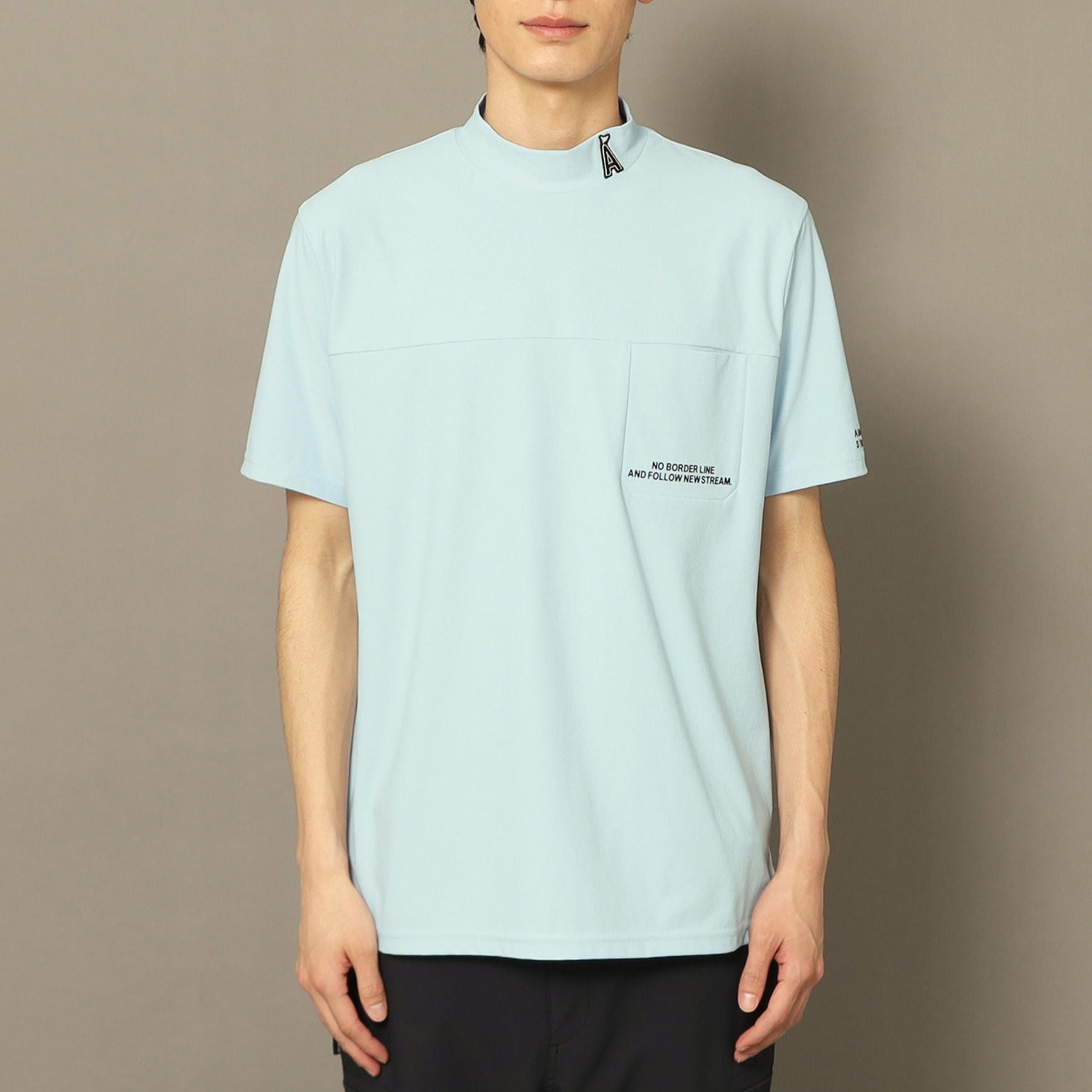 アダバット ストリーム ADABAT STREAM UVカット/吸水速乾 モックネックポケットT （ブラック(019)） ブラック(019)