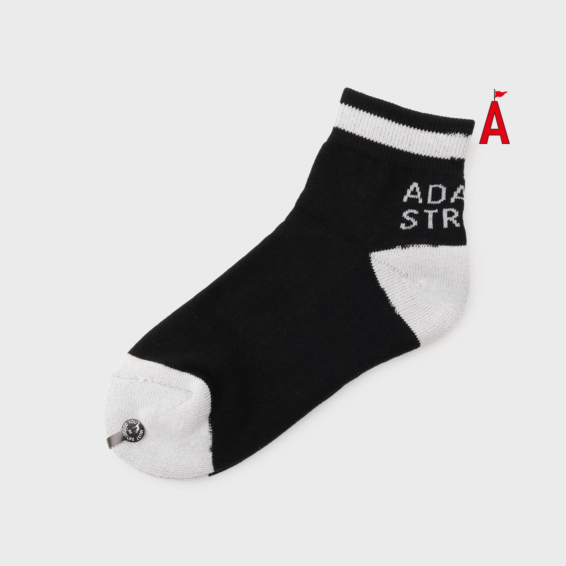 アダバット ストリーム ADABAT STREAM カラーブロックショートソックス （ブラック(019)） ブラック(019)