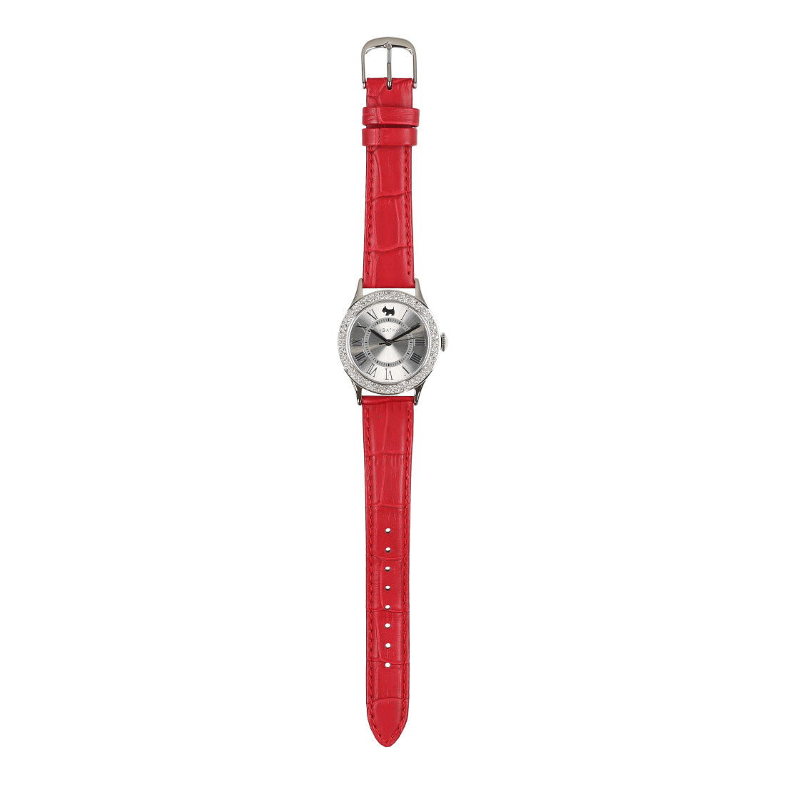 アガタ パリ AGATHA PARIS スコッティウォッチ、パヴェ レザーベルト、レッド （Red） Red