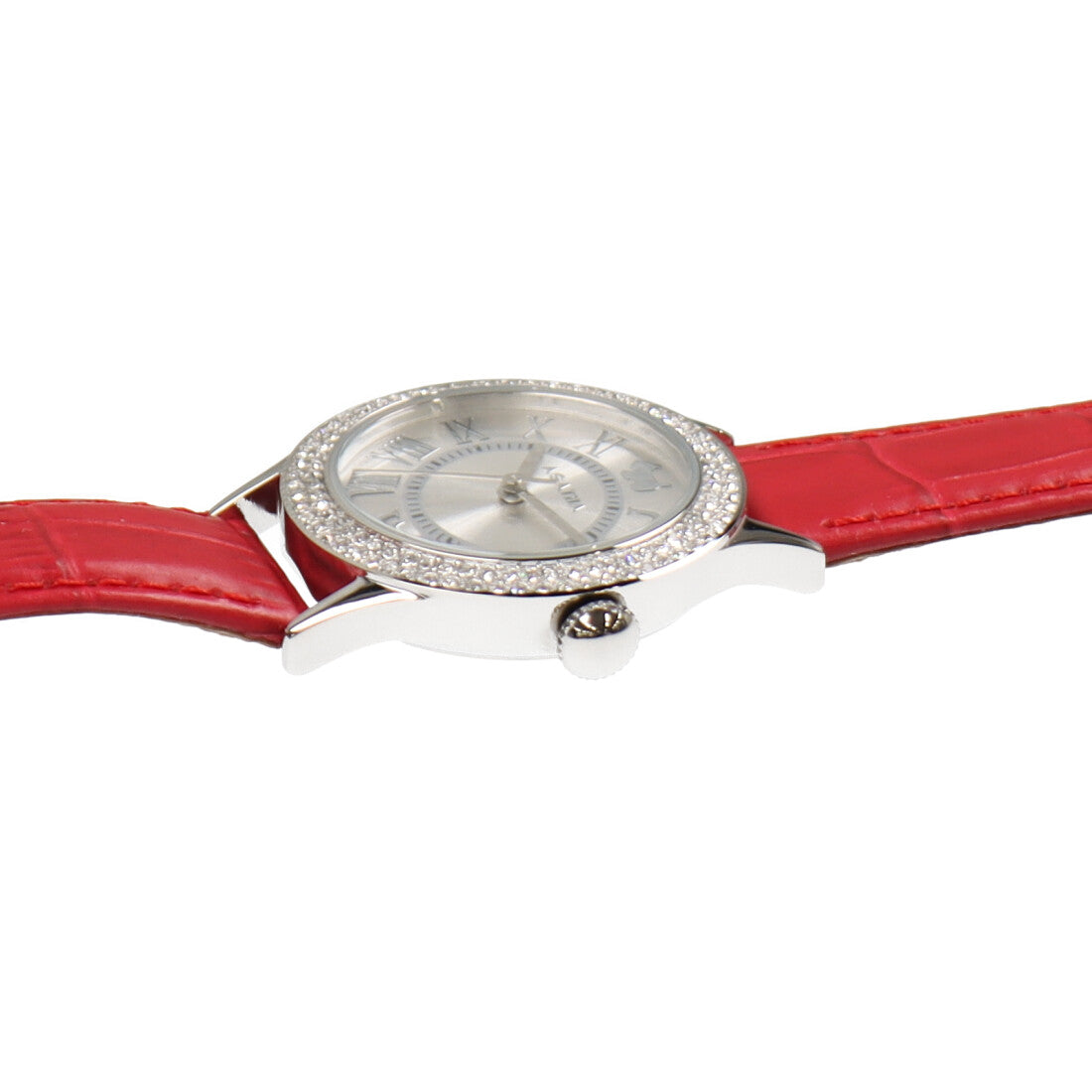 アガタ パリ AGATHA PARIS スコッティウォッチ、パヴェ レザーベルト、レッド （Red） Red