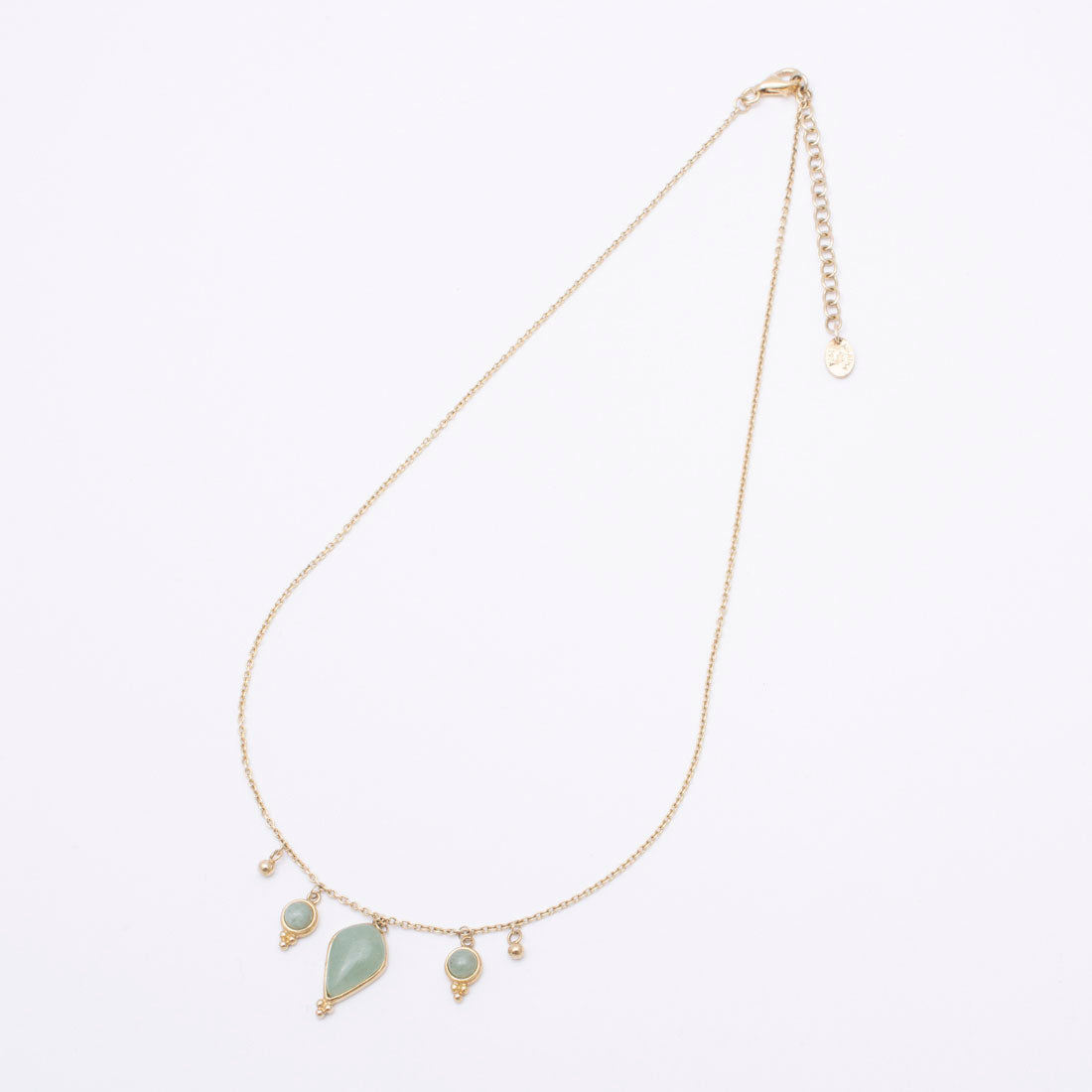 アガタ パリ AGATHA PARIS スカルプチュアル セットストーンズネックレス、3ストーンズ、アベンチュリン／ゴールド （Aventurine/Gold） Aventurine/Gold