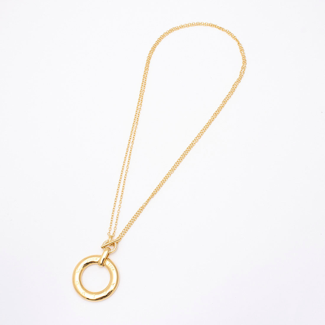 アガタ パリ AGATHA PARIS 19AW、C、45th、2wayネック、ロゴサークル、CZ （Crystal / gold） Crystal / gold