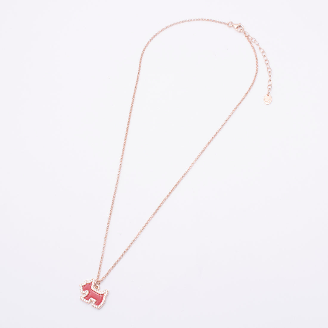 アガタ パリ AGATHA PARIS 20A、スコットエナ、ネックレス、スコッティ、CZ、エナメル （ルージュ／ローズ） ルージュ／ローズ