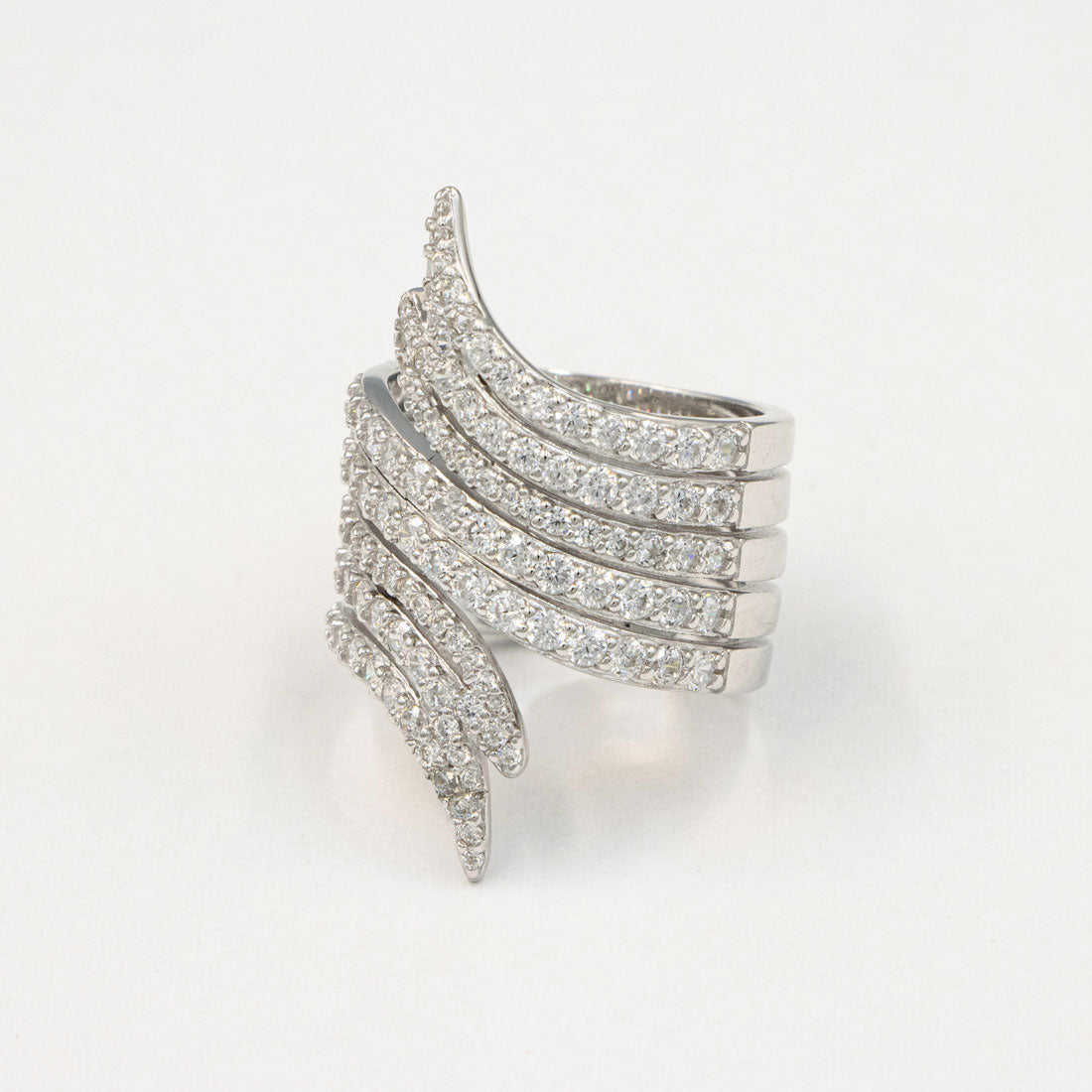 アガタ パリ AGATHA PARIS 19AW、E、WAVY、リング、マルチウェイブス、CZ （Crystal/silver） Crystal/silver