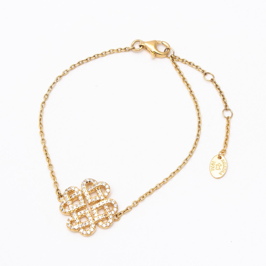 アガタ パリ AGATHA PARIS シスターブレスレット、パヴェクローバー、クリスタル／ゴールド （Crystal / gold） Crystal / gold