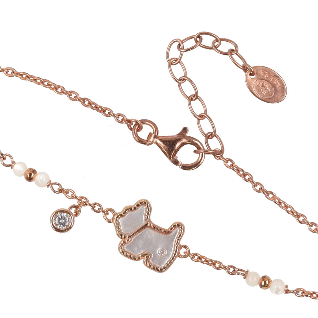 アガタ パリ AGATHA PARIS スコッティブレスレット、MOPスコッティ&CZ、マザーオブパール／ピンク （ピンクマザーオブパール） ピンクマザーオブパール