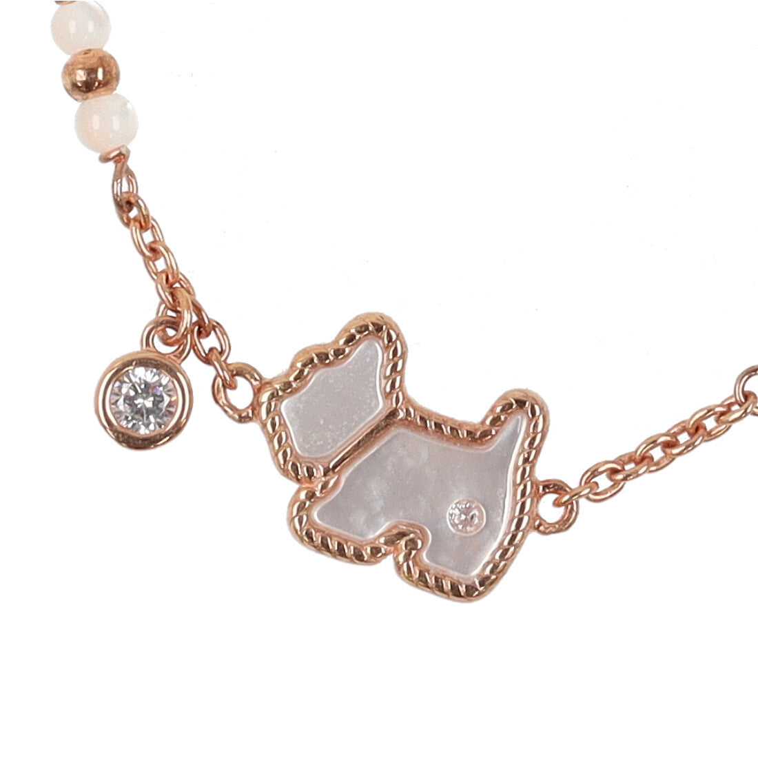 アガタ パリ AGATHA PARIS スコッティブレスレット、MOPスコッティ&CZ、マザーオブパール／ピンク （ピンクマザーオブパール） ピンクマザーオブパール