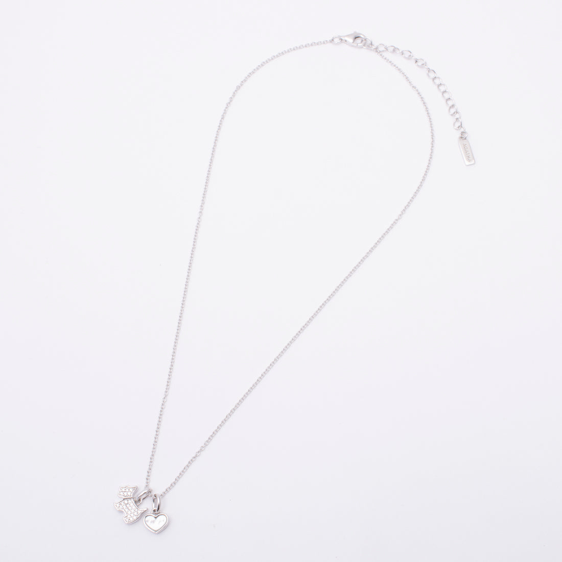 アガタ パリ AGATHA PARIS 19AW、プティドゥ、パヴェスコッティ＆ハートネックレス、CZ、MOP （マザーオブパール／シルバー） マザーオブパール／シルバー