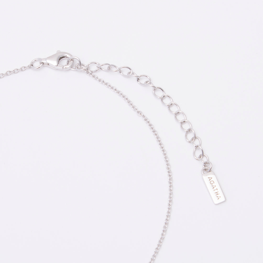 アガタ パリ AGATHA PARIS 19AW、プティドゥ、パヴェスコッティ＆ハートネックレス、CZ、MOP （マザーオブパール／シルバー） マザーオブパール／シルバー