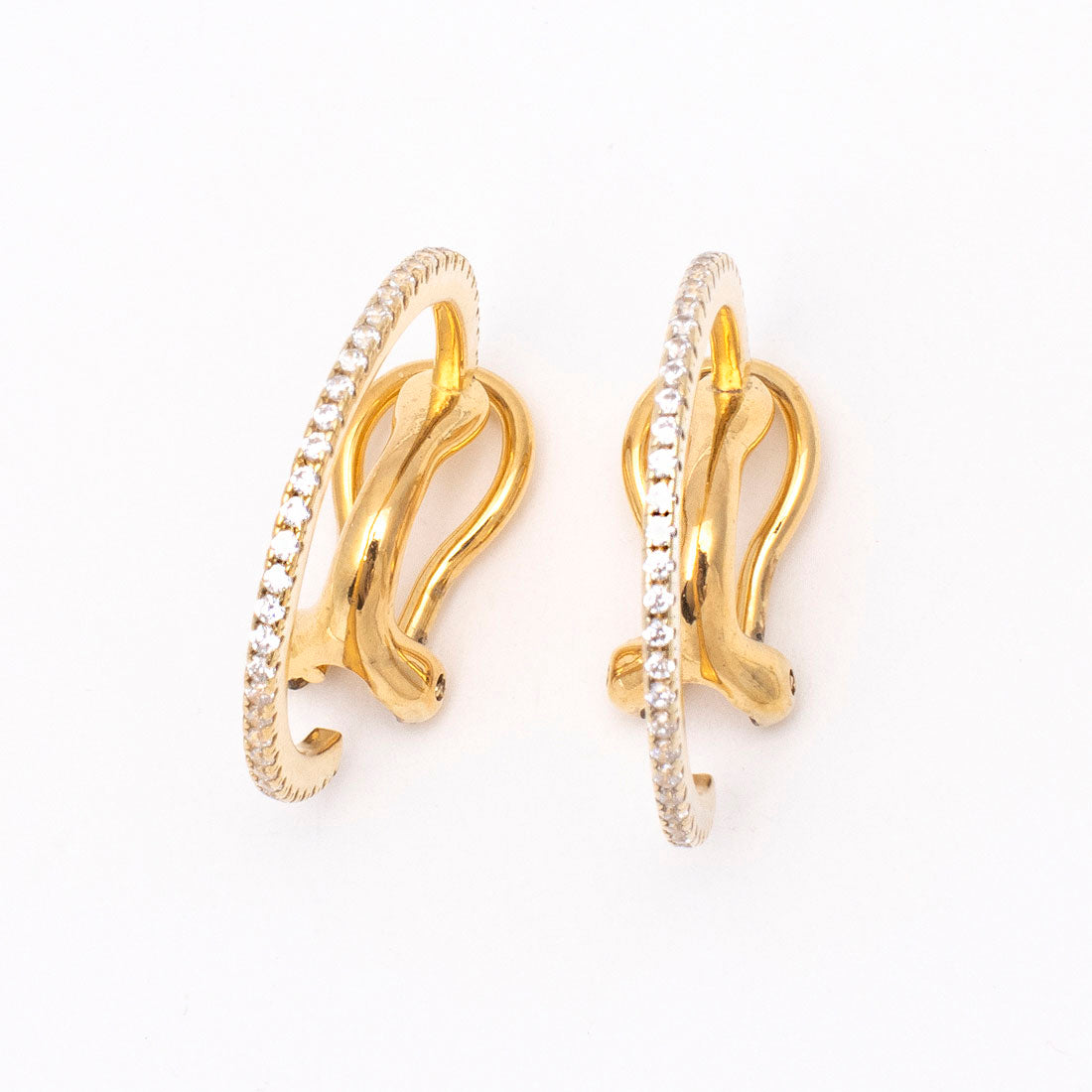 アガタ パリ AGATHA PARIS クレオールイヤリング、20mmフープ、クリスタル／ゴールド （Crystal / gold） Crystal / gold