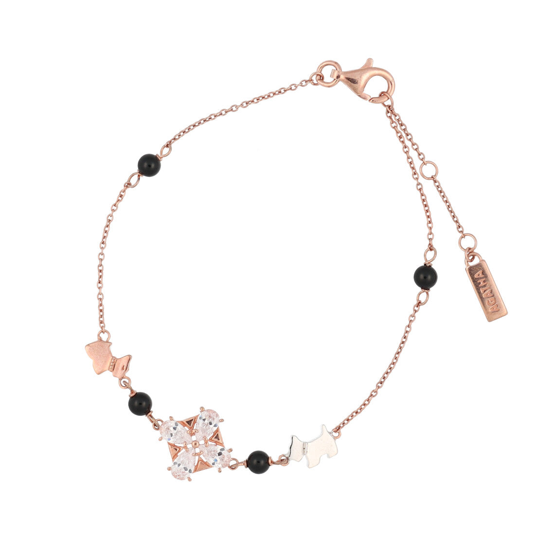 アガタ パリ AGATHA PARIS レディースコッティブレスレット、ラブ、ブラック・ピンク （ブラック／ピンク） ブラック／ピンク