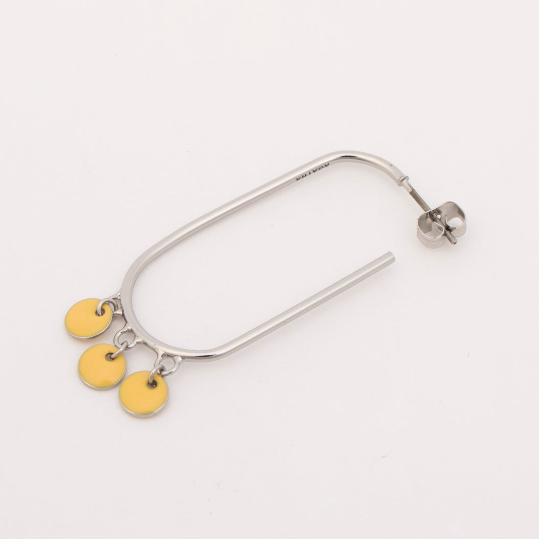 アガタ パリ AGATHA PARIS リベルタオーバルピアス、ラウンドエナメル、イエロー／シルバー （イエロー／シルバー） イエロー／シルバー