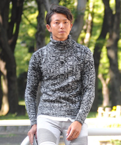スペイド SPADE セーター メンズ Men's ニット knit タートルネック ハイネック ボリュームネック ケーブル編み ケーブル 無地 ニットセーター