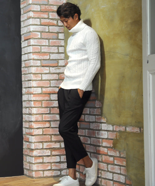 スペイド SPADE セーター メンズ Men's ニット knit タートルネック ハイネック ボリュームネック ケーブル編み ケーブル 無地 ニットセーター