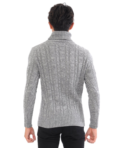 スペイド SPADE セーター メンズ Men's ニット knit タートルネック ハイネック ボリュームネック ケーブル編み ケーブル 無地 ニットセーター
