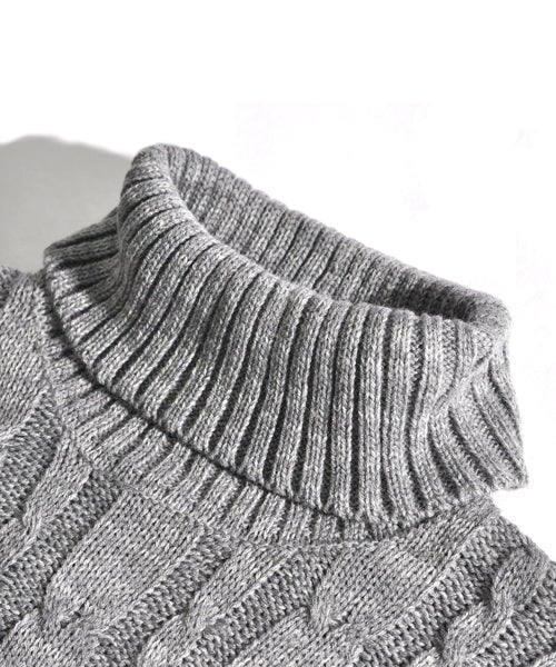 スペイド SPADE セーター メンズ Men's ニット knit タートルネック ハイネック ボリュームネック ケーブル編み ケーブル 無地 ニットセーター