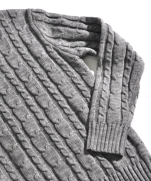スペイド SPADE セーター メンズ Men's ニット knit タートルネック ハイネック ボリュームネック ケーブル編み ケーブル 無地 ニットセーター