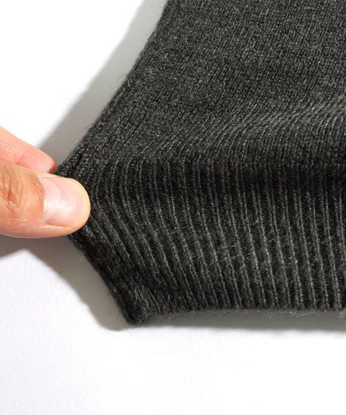 スペイド SPADE ニットknitメンズMen's無地カットソーカシミアタッチVネックニットソーセーターsweaterスエーターきれいめブラックグレー