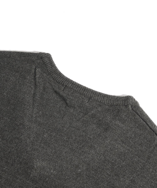 スペイド SPADE ニットknitメンズMen's無地カットソーカシミアタッチVネックニットソーセーターsweaterスエーターきれいめブラックグレー