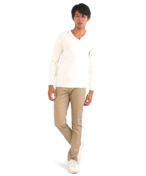 スペイド SPADE ニットknitメンズMen's無地カットソーカシミアタッチVネックニットソーセーターsweaterスエーターきれいめブラックグレー