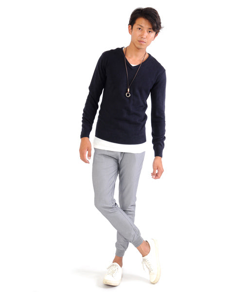スペイド SPADE ニットknitメンズMen's無地カットソーカシミアタッチVネックニットソーセーターsweaterスエーターきれいめブラックグレー