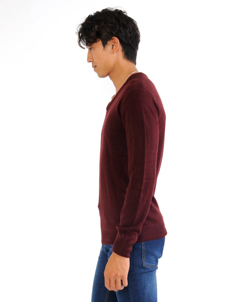 スペイド SPADE ニットknitメンズMen's無地カットソーカシミアタッチVネックニットソーセーターsweaterスエーターきれいめブラックグレー