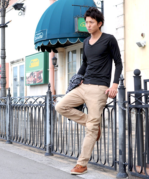 スペイド SPADE あったか 裏起毛2280 カットソー メンズ あったかインナー Tシャツ カットソー Uネック Vネック タートルネック 長袖 インナー ロングTシャツ ティー