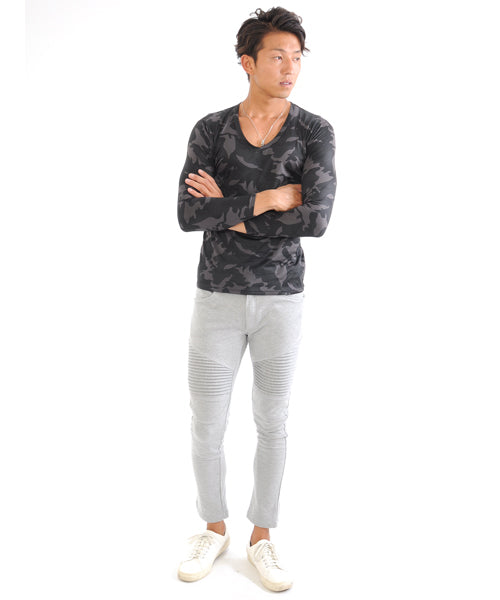 スペイド SPADE あったか 裏起毛2280 カットソー メンズ あったかインナー Tシャツ カットソー Uネック Vネック タートルネック 長袖 インナー ロングTシャツ ティー