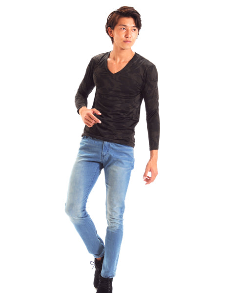 スペイド SPADE あったか 裏起毛2280 カットソー メンズ あったかインナー Tシャツ カットソー Uネック Vネック タートルネック 長袖 インナー ロングTシャツ ティー