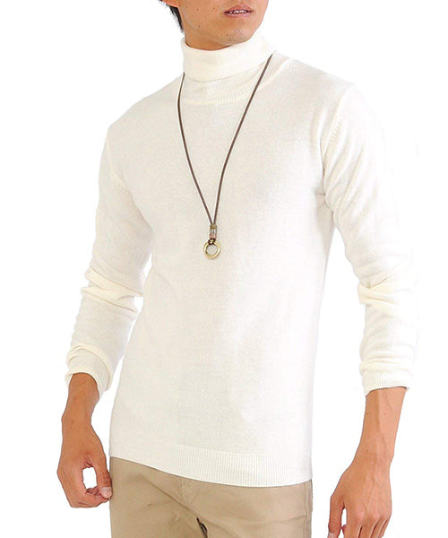スペイド SPADE ニットknitメンズMen'sボーダータートルネックカシミアタッチVネックニットソーセーターsweaterスエーターきれいめブラックグレー （ホワイト） ホワイト