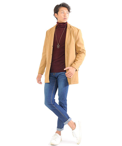 スペイド SPADE ニットknitメンズMen'sボーダータートルネックカシミアタッチVネックニットソーセーターsweaterスエーターきれいめブラックグレー （ホワイト） ホワイト