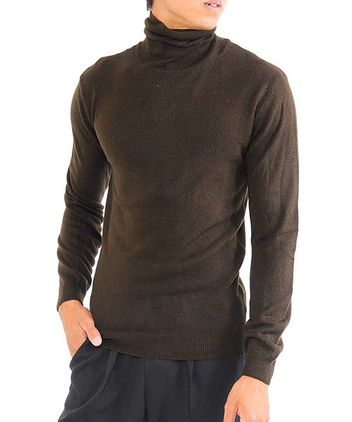 スペイド SPADE ニットknitメンズMen'sボーダータートルネックカシミアタッチVネックニットソーセーターsweaterスエーターきれいめブラックグレー （ブラウン） ブラウン