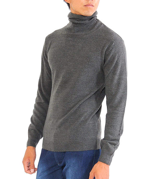 スペイド SPADE ニットknitメンズMen'sボーダータートルネックカシミアタッチVネックニットソーセーターsweaterスエーターきれいめブラックグレー （チャコール） チャコール