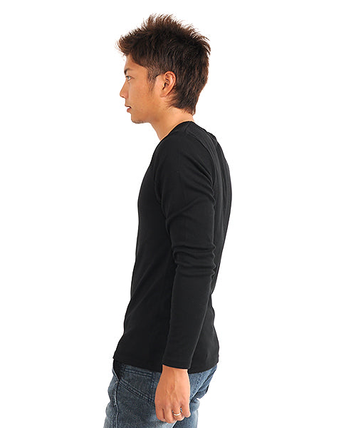 スペイド SPADE Tシャツ ティーシャツ メンズ 長袖 ロングTシャツ ロンT インナー カットソー おしゃれ 黒 白 ホワイト 無地 プレーン （ネイビー） ネイビー
