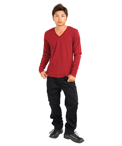 スペイド SPADE Tシャツ ティーシャツ メンズ 長袖 ロングTシャツ ロンT インナー カットソー おしゃれ 黒 白 ホワイト 無地 プレーン （ネイビー） ネイビー