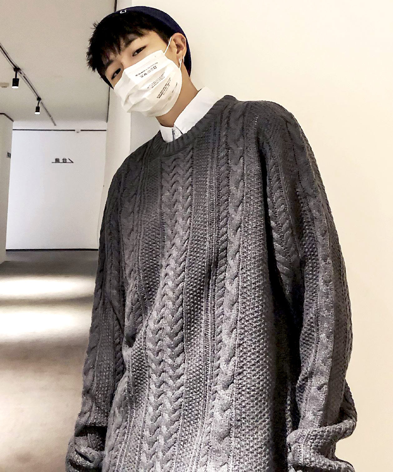 スペイド SPADE セーターニットフィッシャーマンknitメンズMen'sケーブルクルーネックUネックニットソーセーターきれいめブラックグレー白ホワイト紺ネイビー