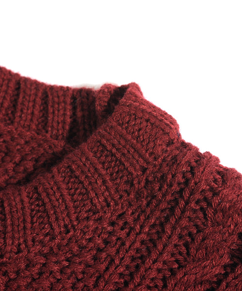 スペイド SPADE セーターニットフィッシャーマンknitメンズMen'sケーブルクルーネックUネックニットソーセーターきれいめブラックグレー白ホワイト紺ネイビー