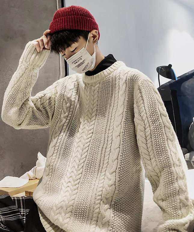 スペイド SPADE セーターニットフィッシャーマンknitメンズMen'sケーブルクルーネックUネックニットソーセーターきれいめブラックグレー白ホワイト紺ネイビー