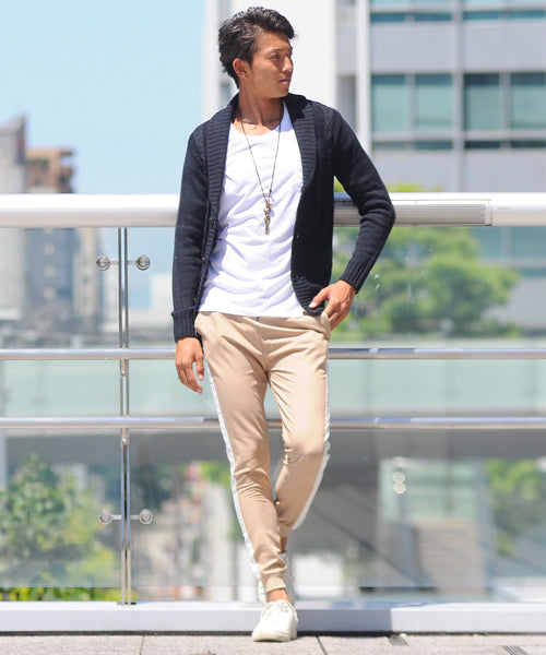 スペイド SPADE ジョガーパンツ ラインパンツ ライン サイドライン スラックス メンズ スキニー スリム スーツ生地 ジョガー メンズ スリム 韓国 ファッション イージーパン