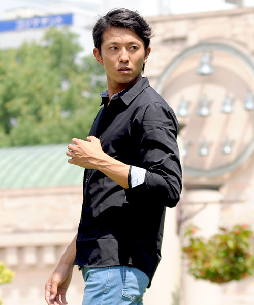 スペイド SPADE シャツ メンズ Men's 長袖 ブロード テープ チェック 無地  白シャツ ネイビー 黒 shirt シャツ シンプル プレーン きれいめ 秋 秋服 新作ト
