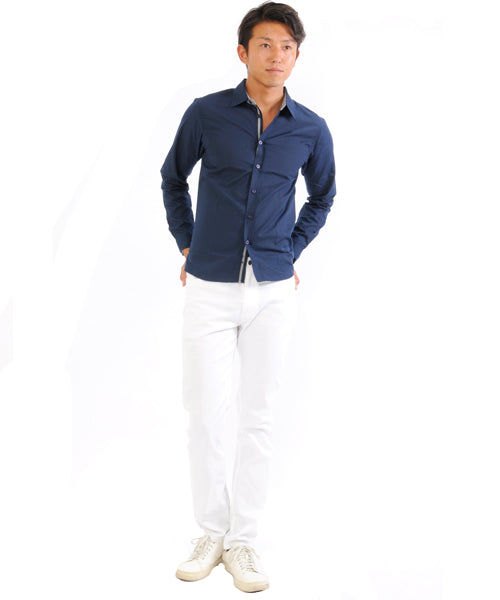 スペイド SPADE シャツ メンズ Men's 長袖 ブロード テープ チェック 無地  白シャツ ネイビー 黒 shirt シャツ シンプル プレーン きれいめ 秋 秋服 新作ト