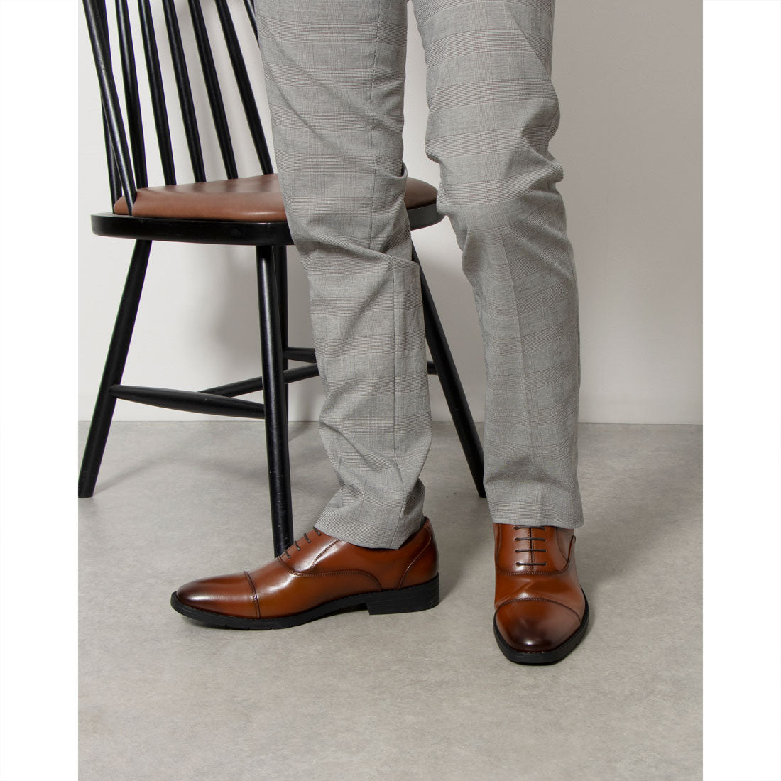 エアグラム AIR GRAM【レイン対応/軽量】メンズ軽量ストレートチップビジネスシューズ （BROWN） BROWN