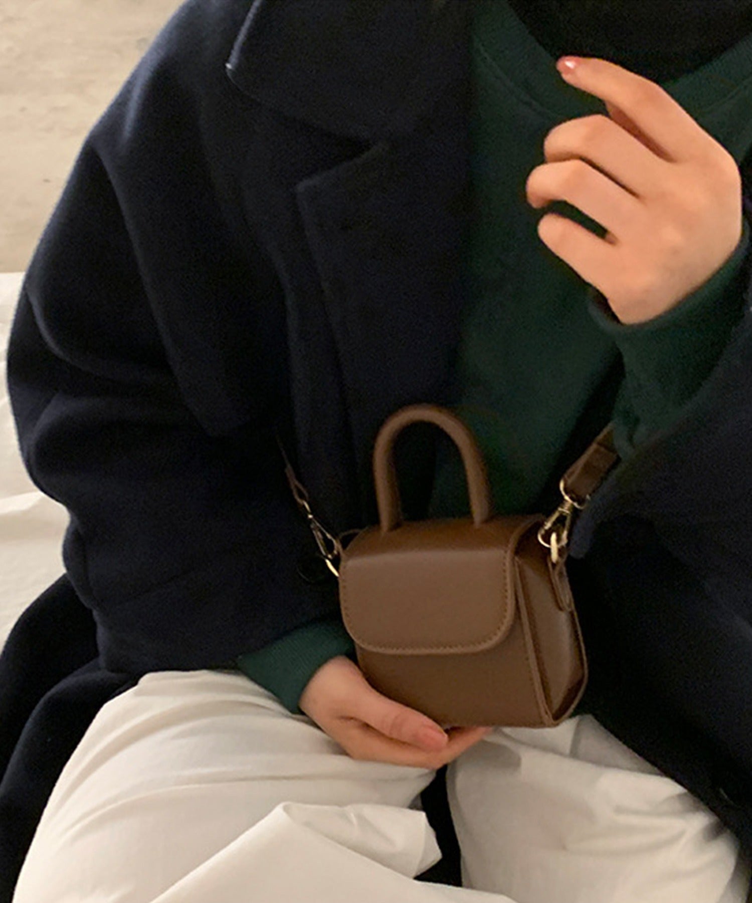 aimoha Korean-style faux leather mini shoulder bag