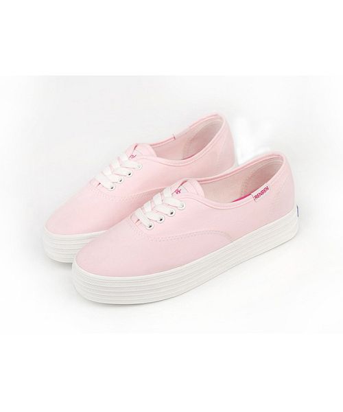アイモハ aimoha シンプルデッキシューズ スニーカー レディース 靴 シューズ レースアップ （PINK） PINK