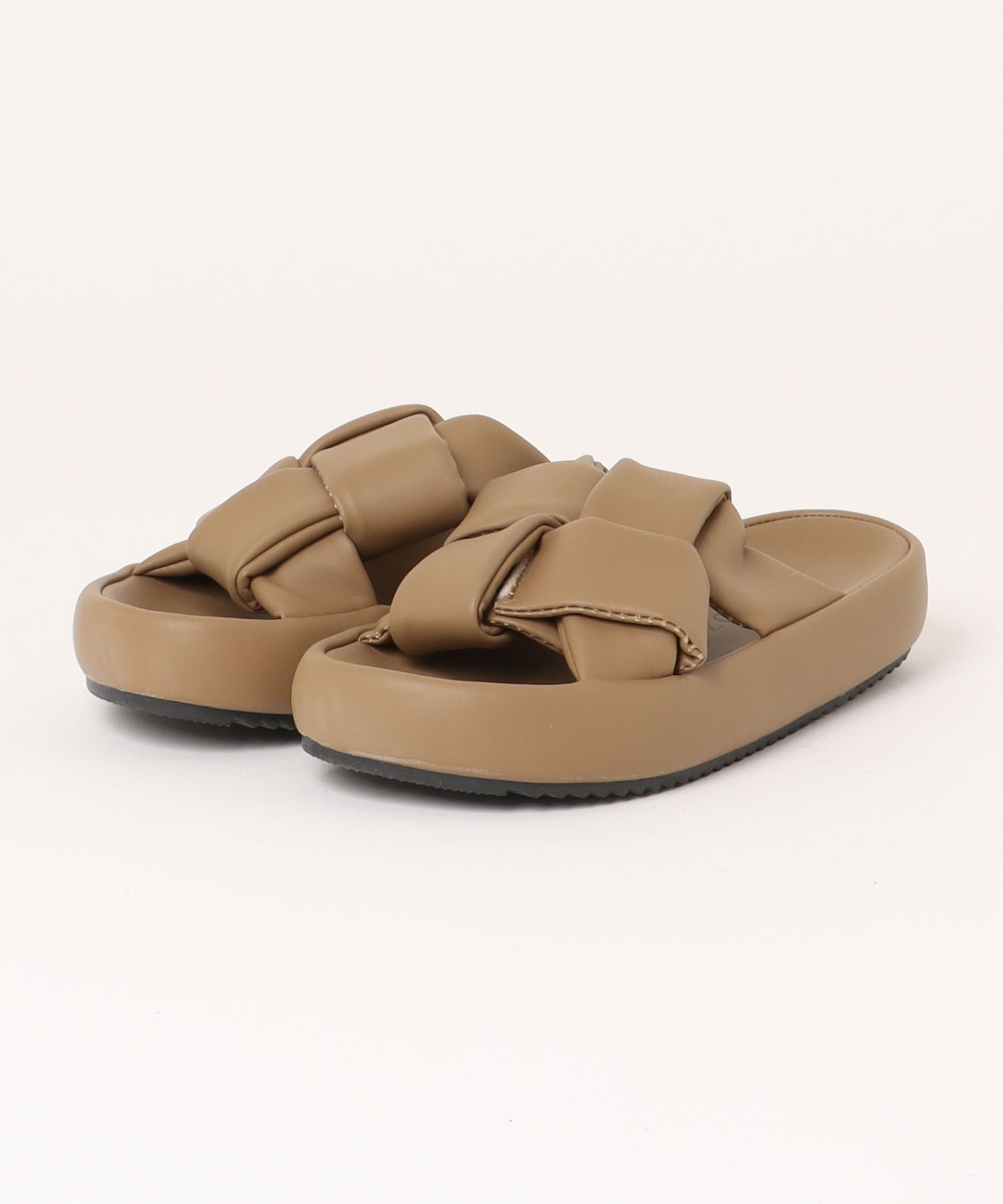 アイモハ aimoha 【shoes365】交差ストラップデザインサンダル （ベージュ） ベージュ